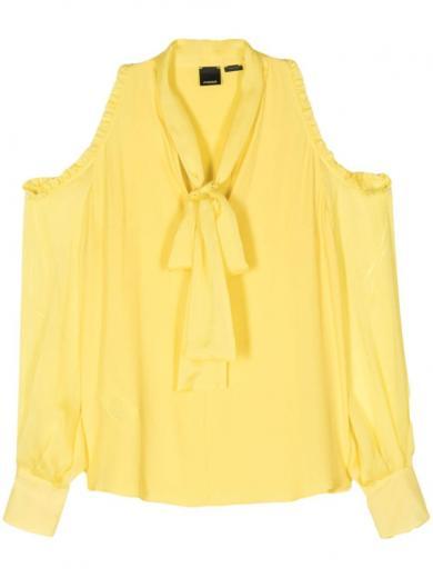 yellow off-the-shoulder blouse