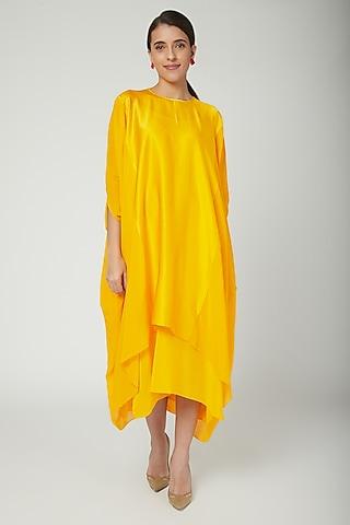 yellow panelled tunic dress