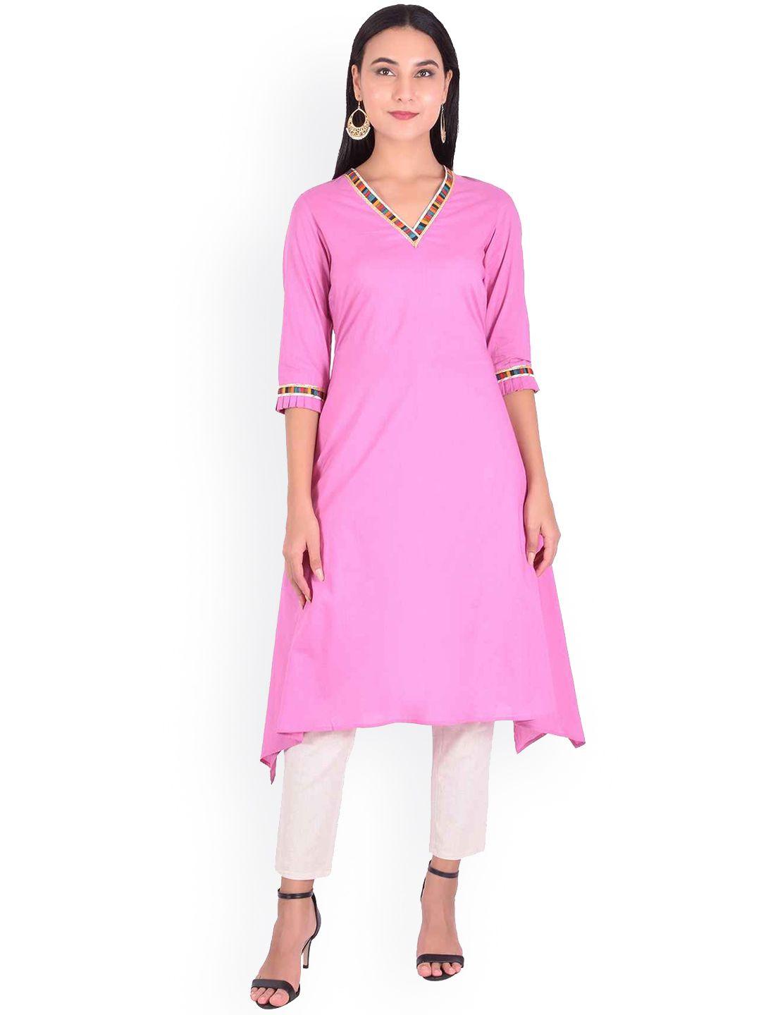 yellow parrot women pink kurta