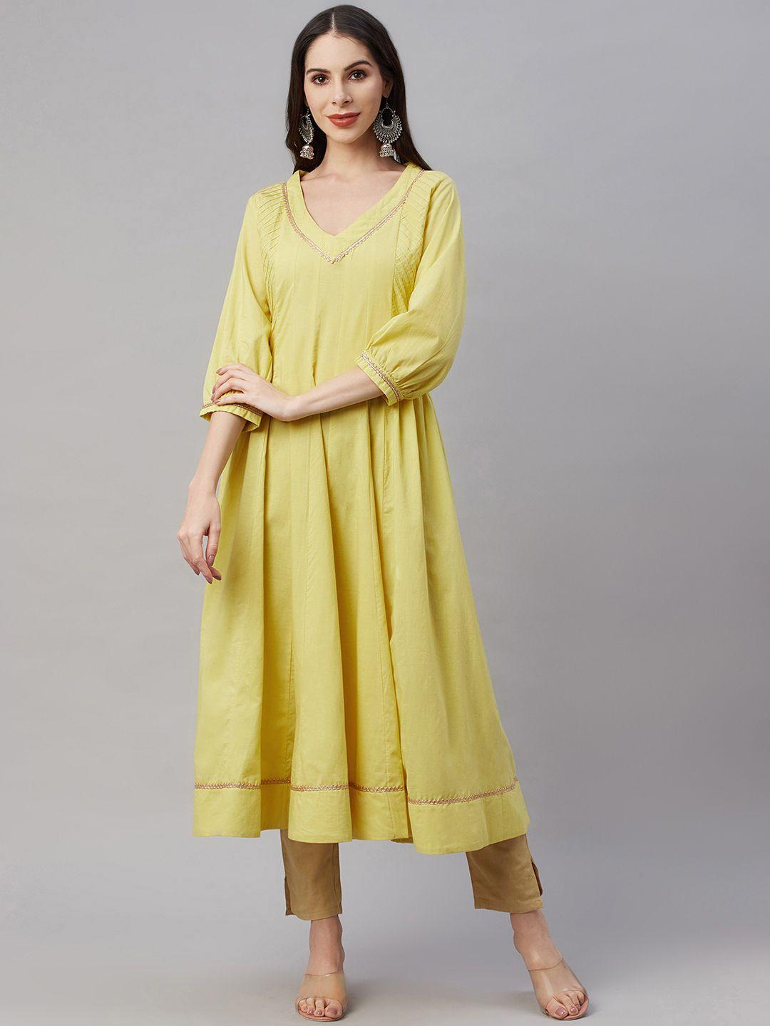 yellow parrot women yellow kurta