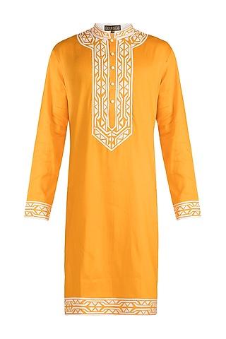 yellow patchwork kurta