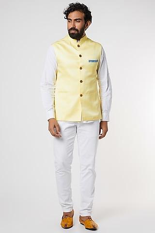 yellow polyester bundi jacket