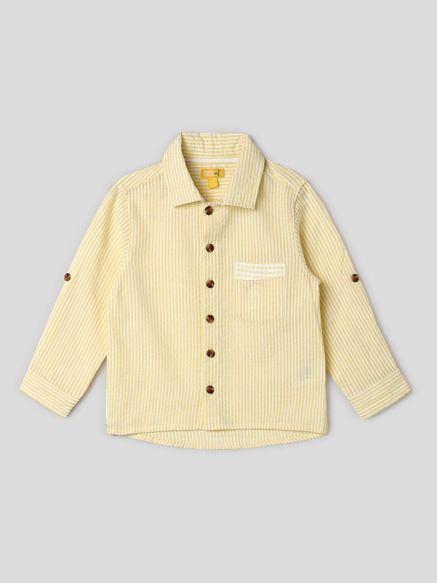 yellow pop stripe shirt
