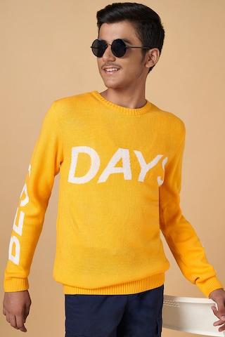 yellow print sweater