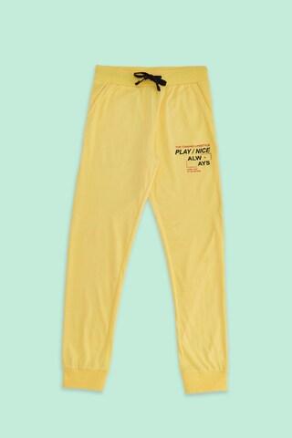 yellow printed full length casual boys regular fit track pants