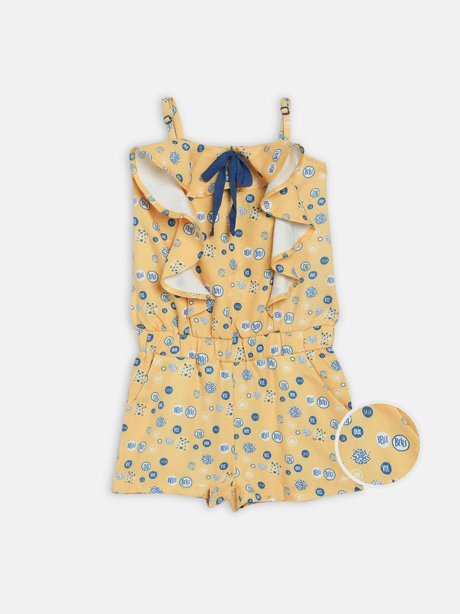 yellow printed jumpsuit