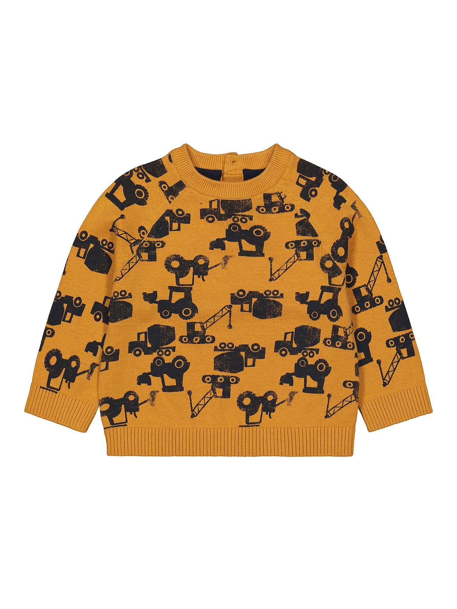 yellow printed knitted jumper sweatshirt