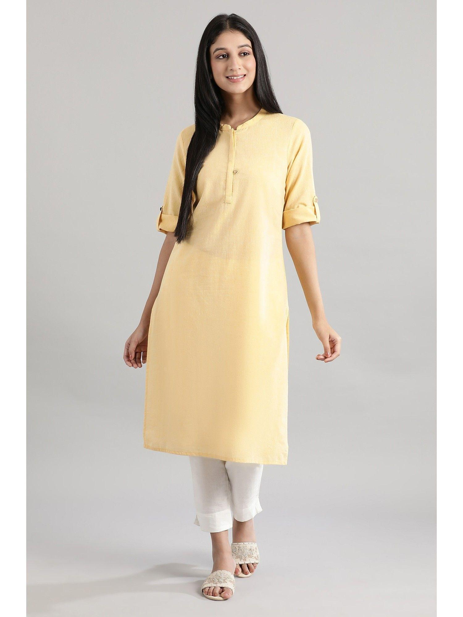 yellow printed kurta