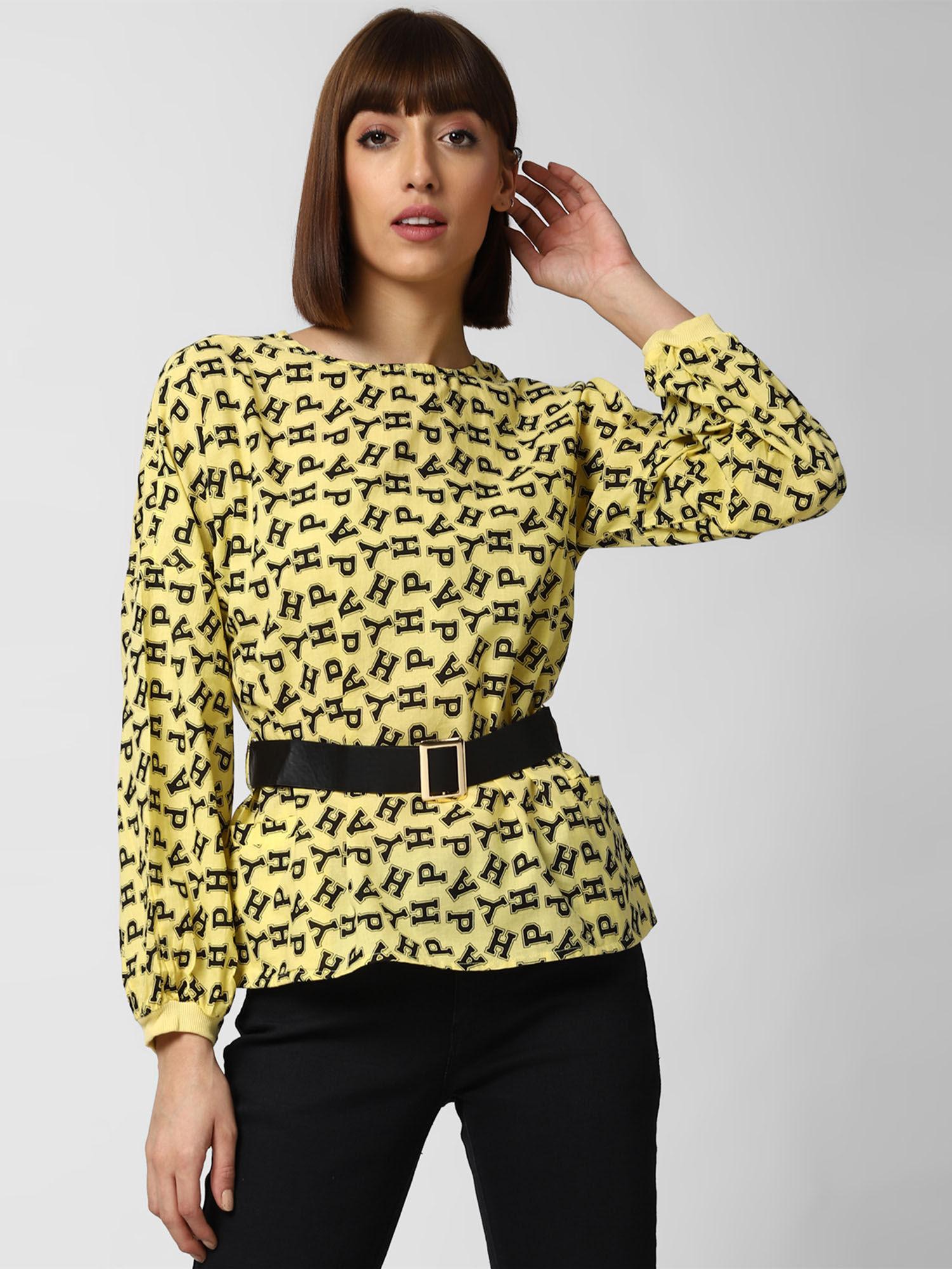 yellow printed overall top