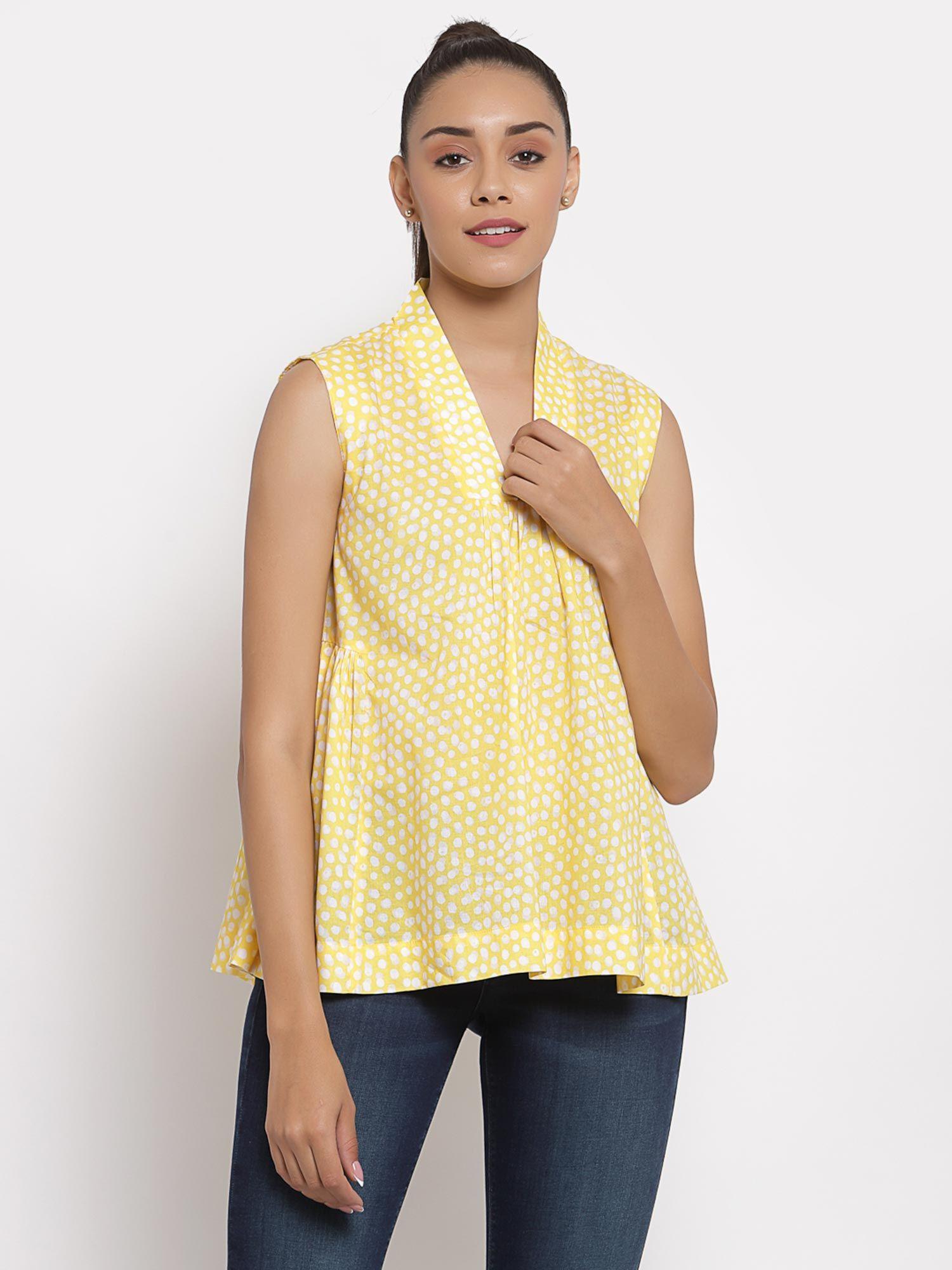 yellow printed printed a line top