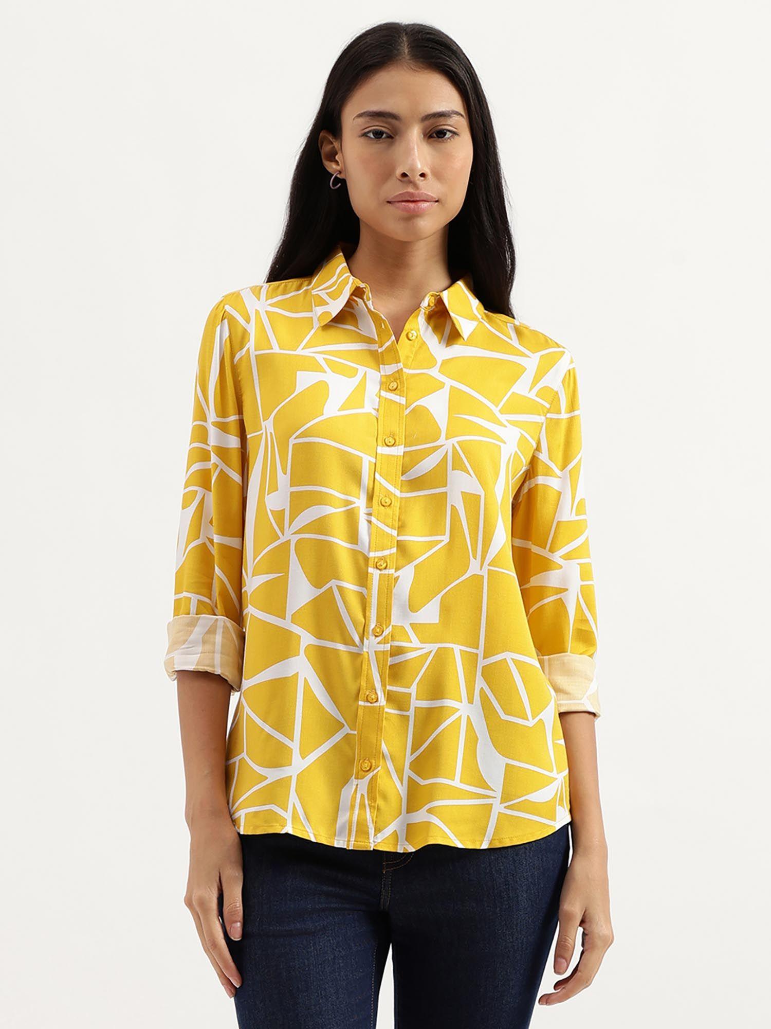 yellow printed shirt