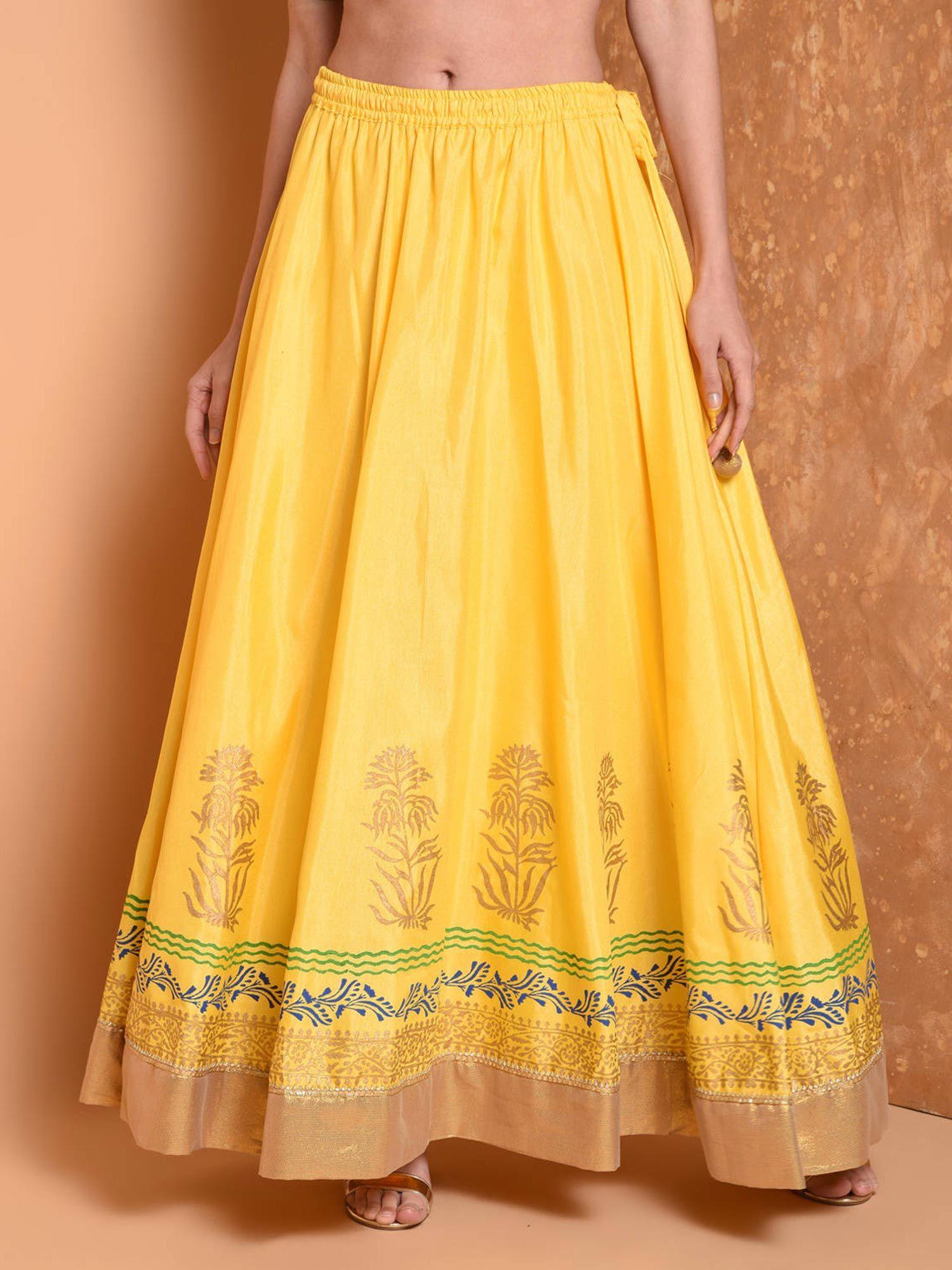 yellow printed skirt (free size)