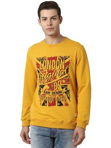 yellow printed sweatshirt