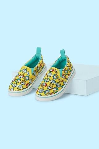 yellow printeded casual boys character shoes