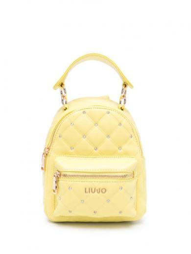 yellow quilted backpack