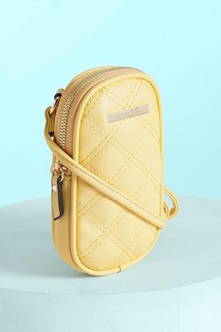 yellow quilted casual faux leather women fashion bag