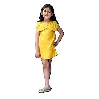 yellow rayon mini dress for girls