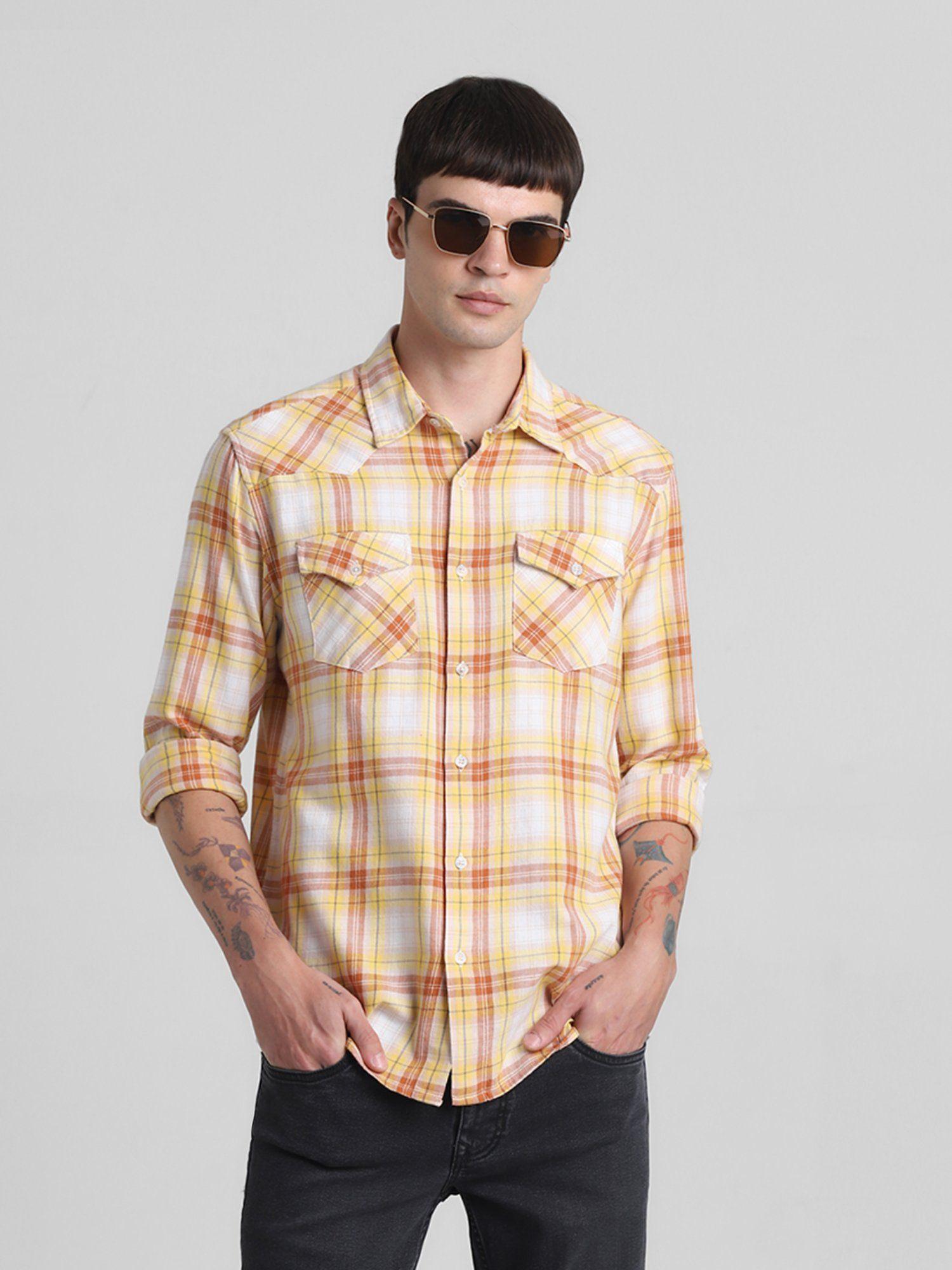 yellow regular fit shirt