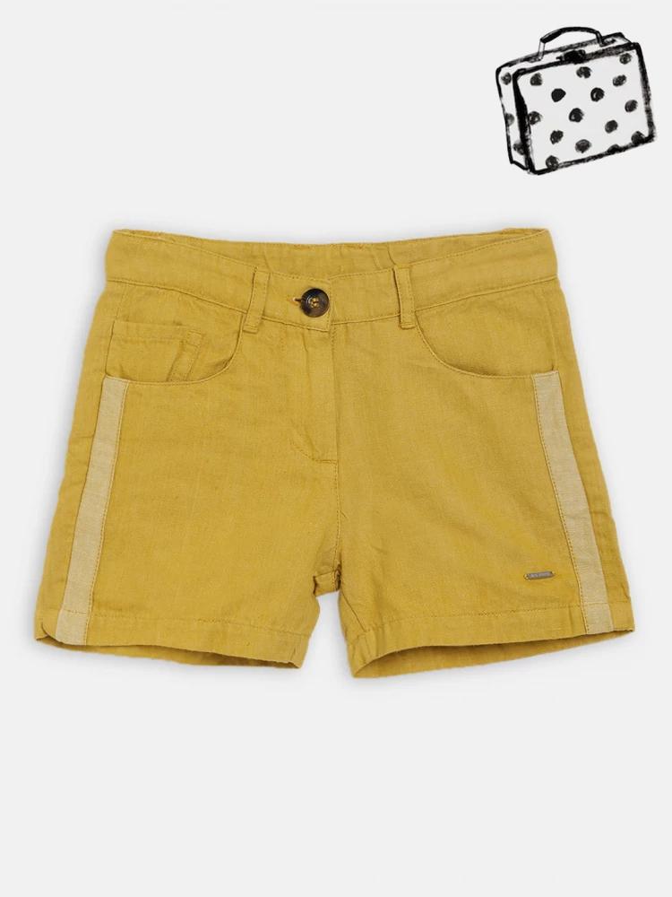 yellow regular fit shorts