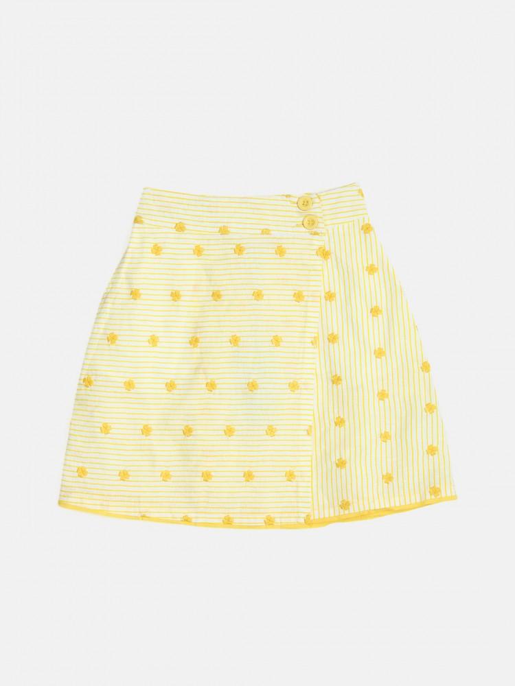 yellow regular fit skirt