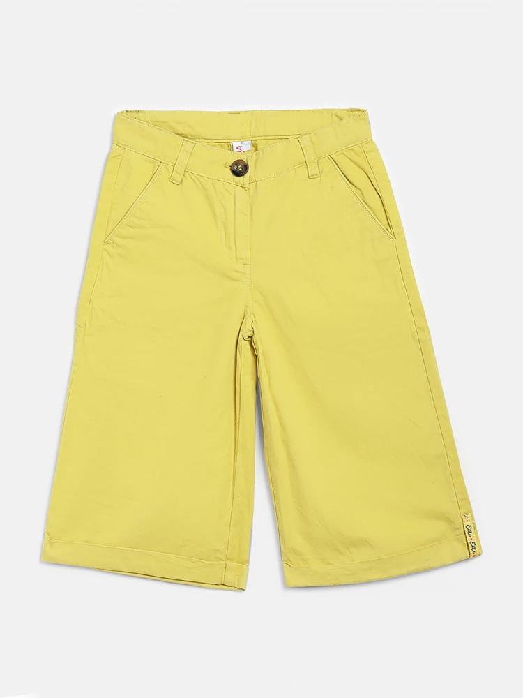yellow regular fit trouser