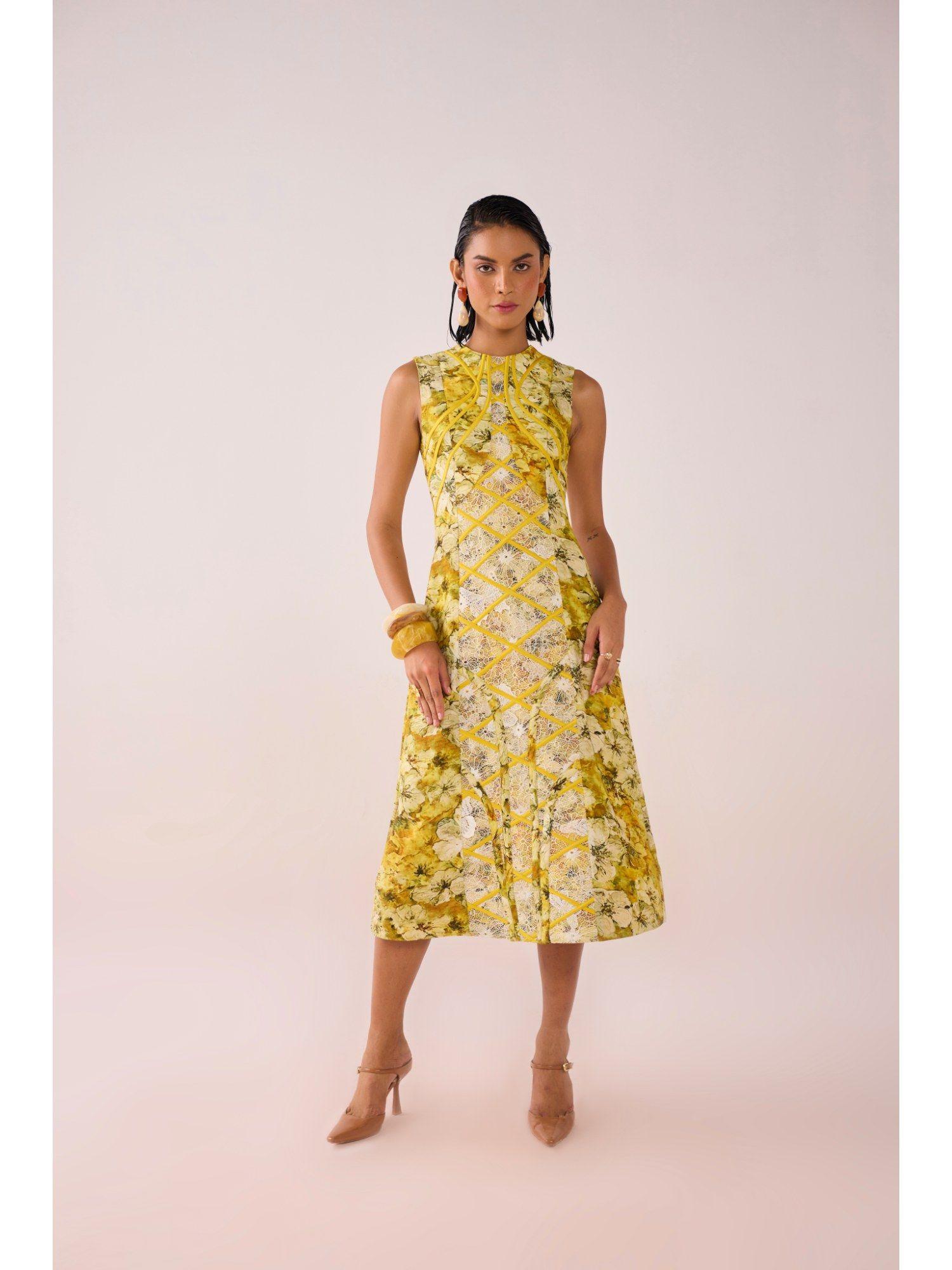 yellow remi linen dress