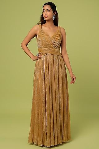 yellow shimmered gown