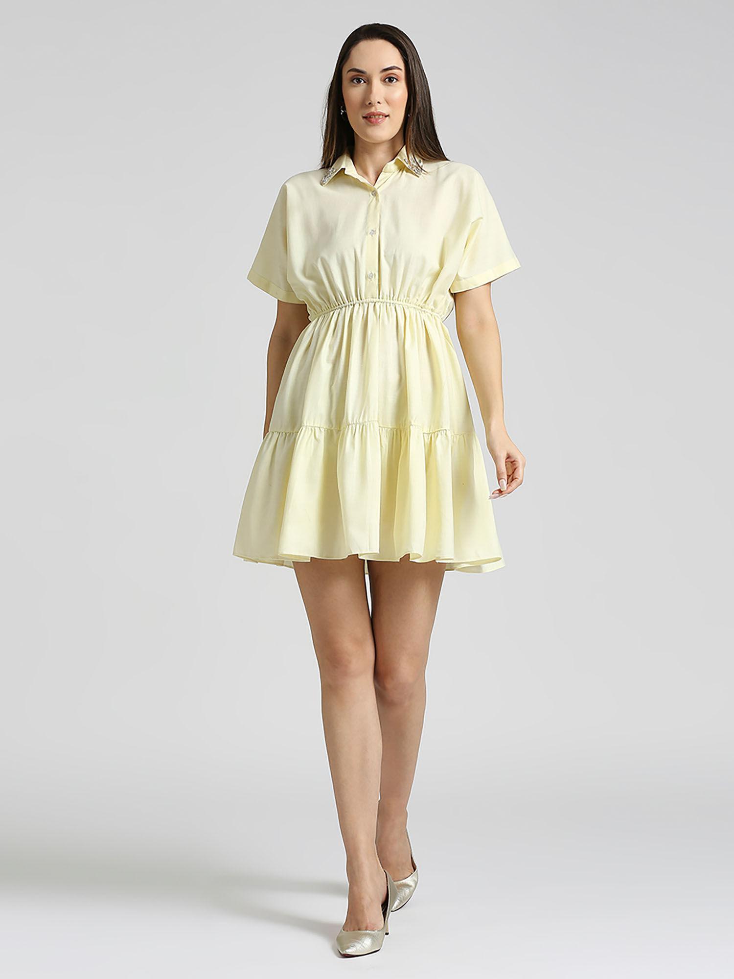 yellow shirt dress