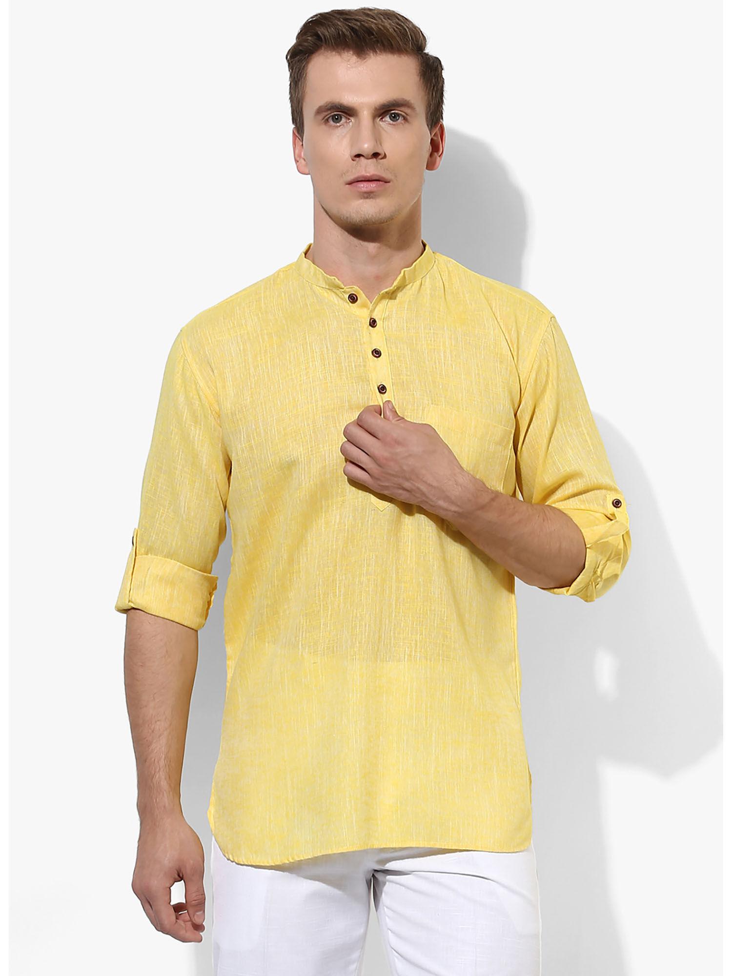 yellow short shirt style kurta