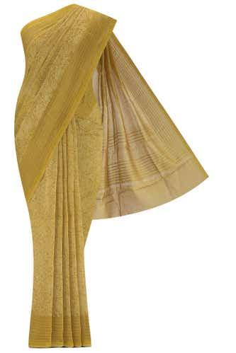 yellow silk cotton saree