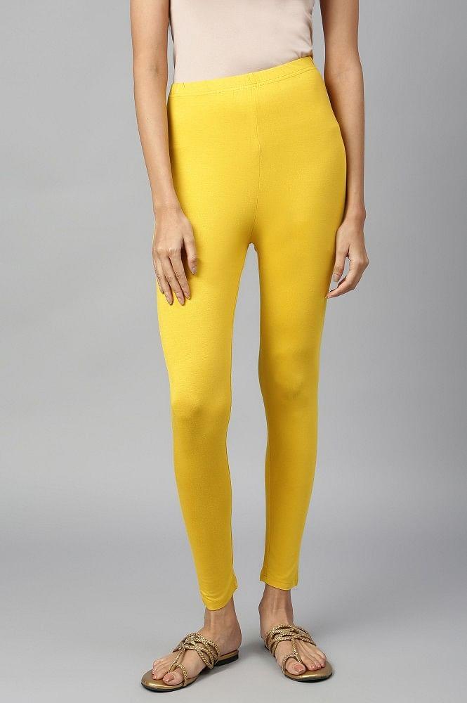 yellow skin fit tights