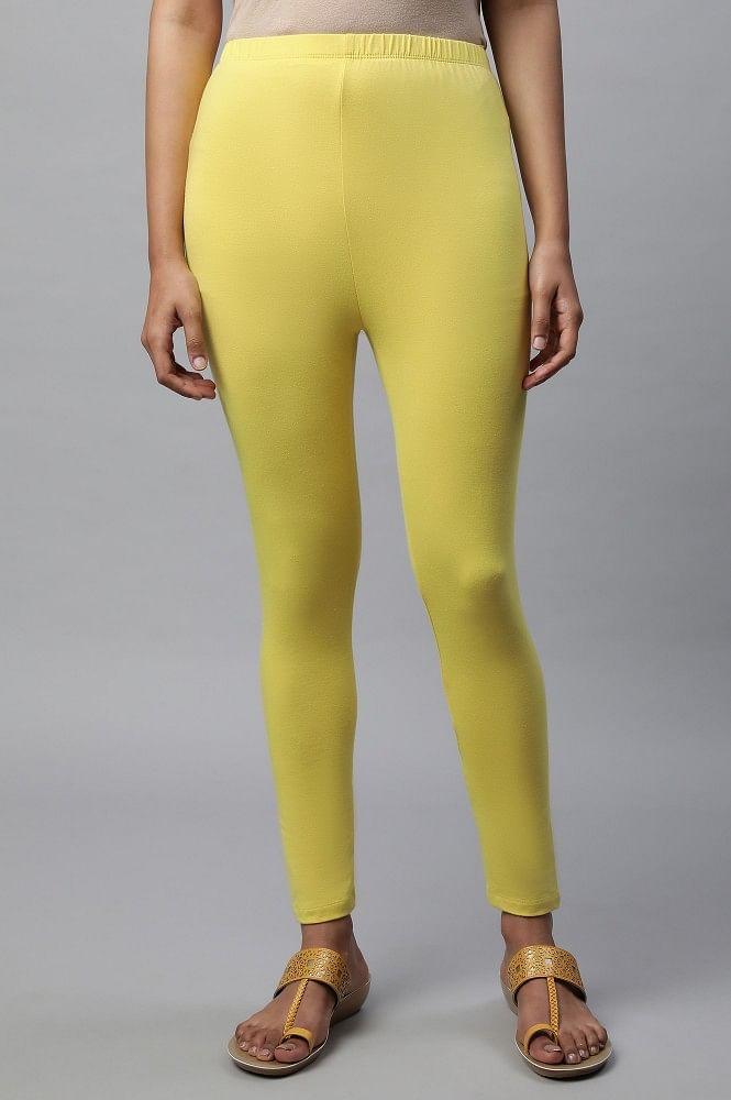 yellow skin fit tights