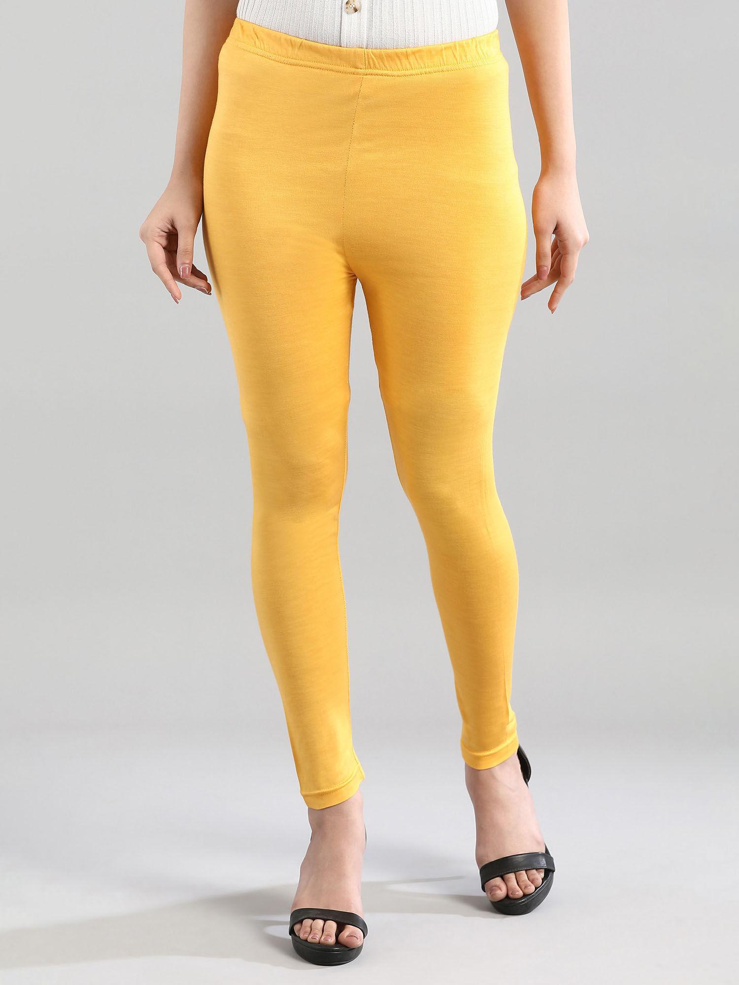 yellow slim fit tights