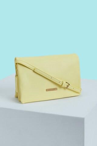 yellow solid casual pu women cross body bag