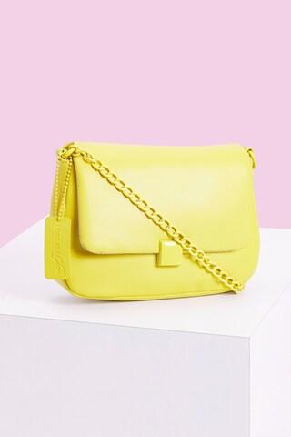 yellow solid casual pu women cross body bag