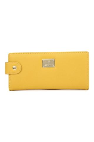 yellow solid casual pv women wallet