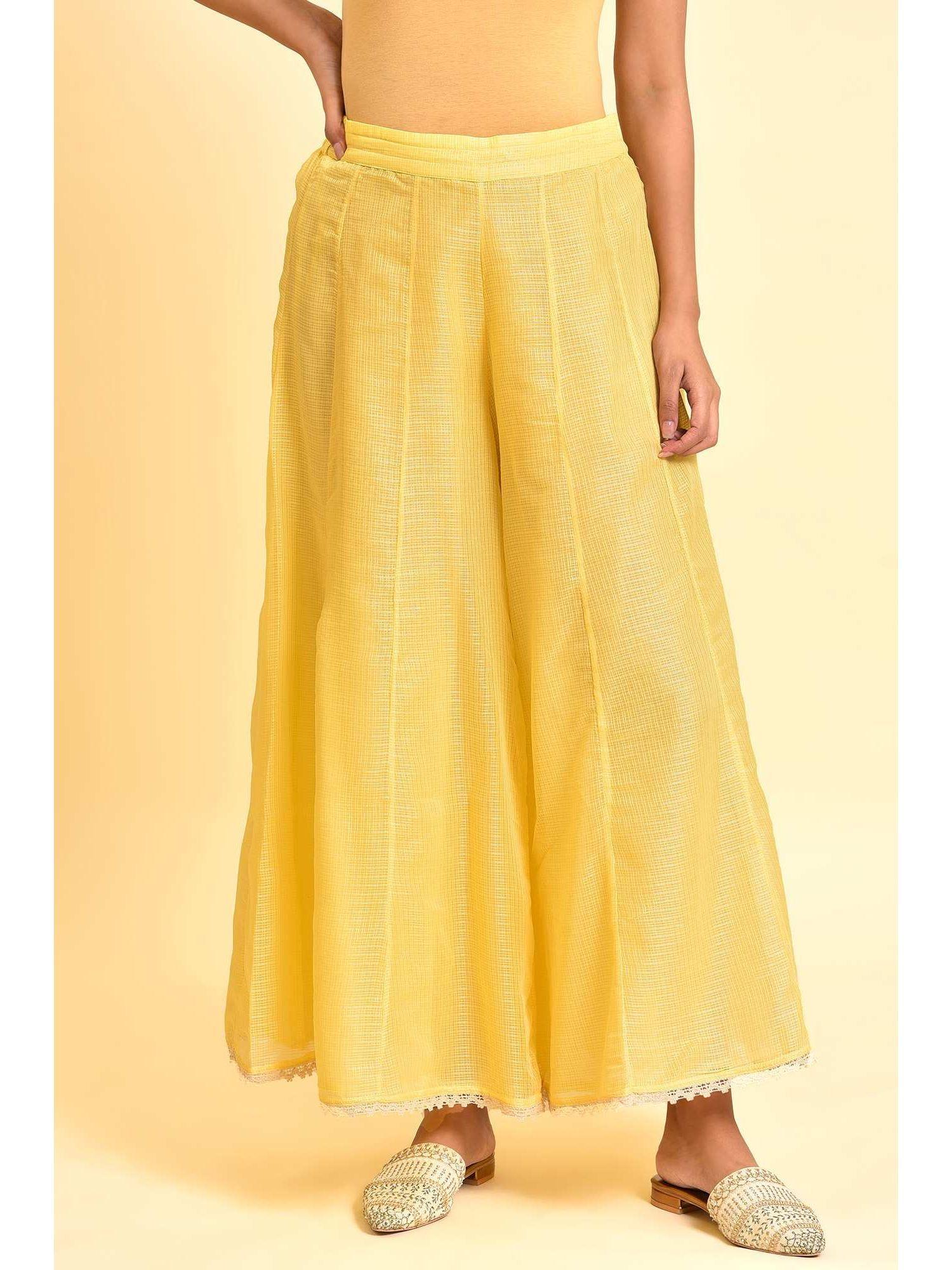 yellow solid divided skirt