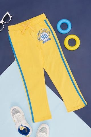 yellow solid full length  casual boys regular fit  track pants