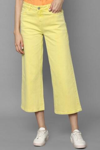 yellow solid jeans
