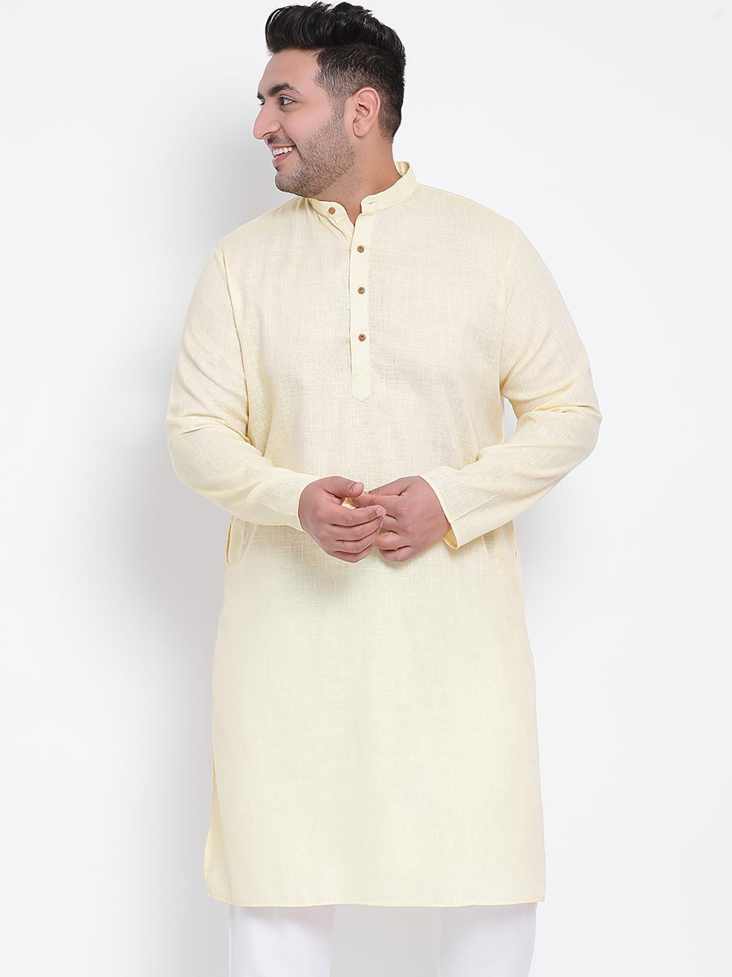 yellow solid kurta