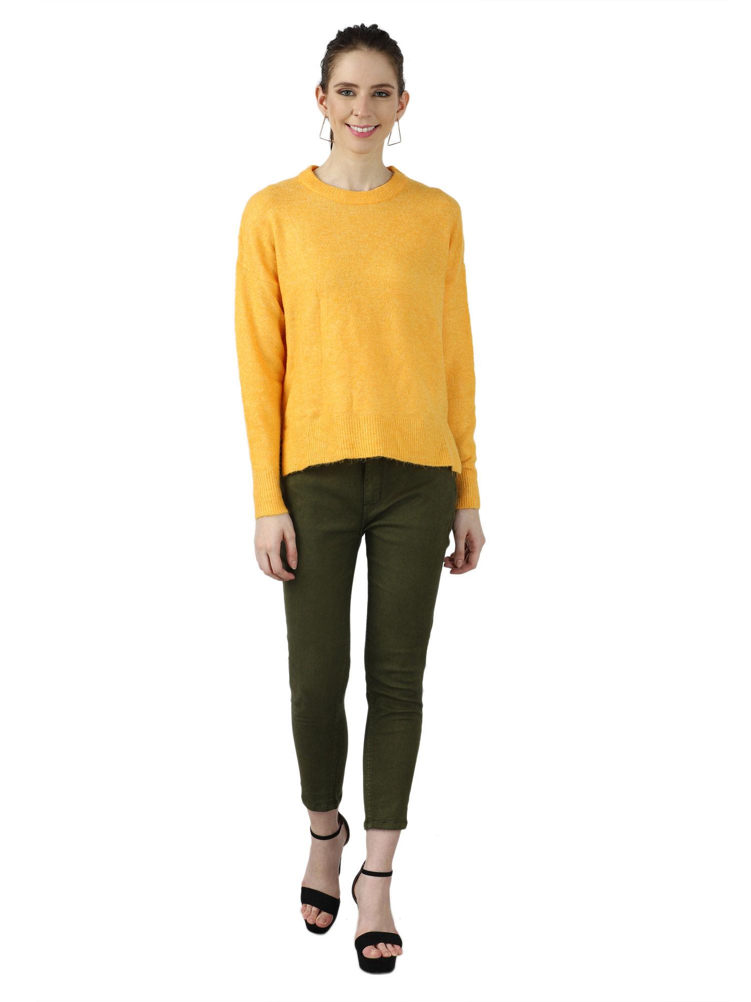 yellow solid sweater