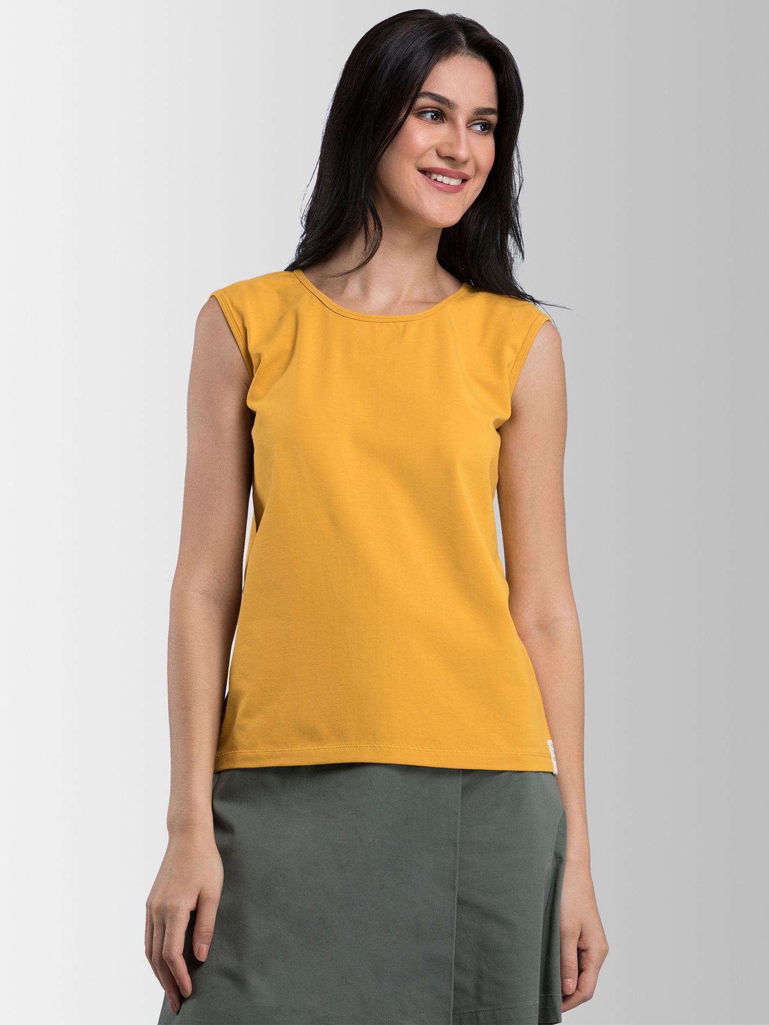 yellow solid t-shirt