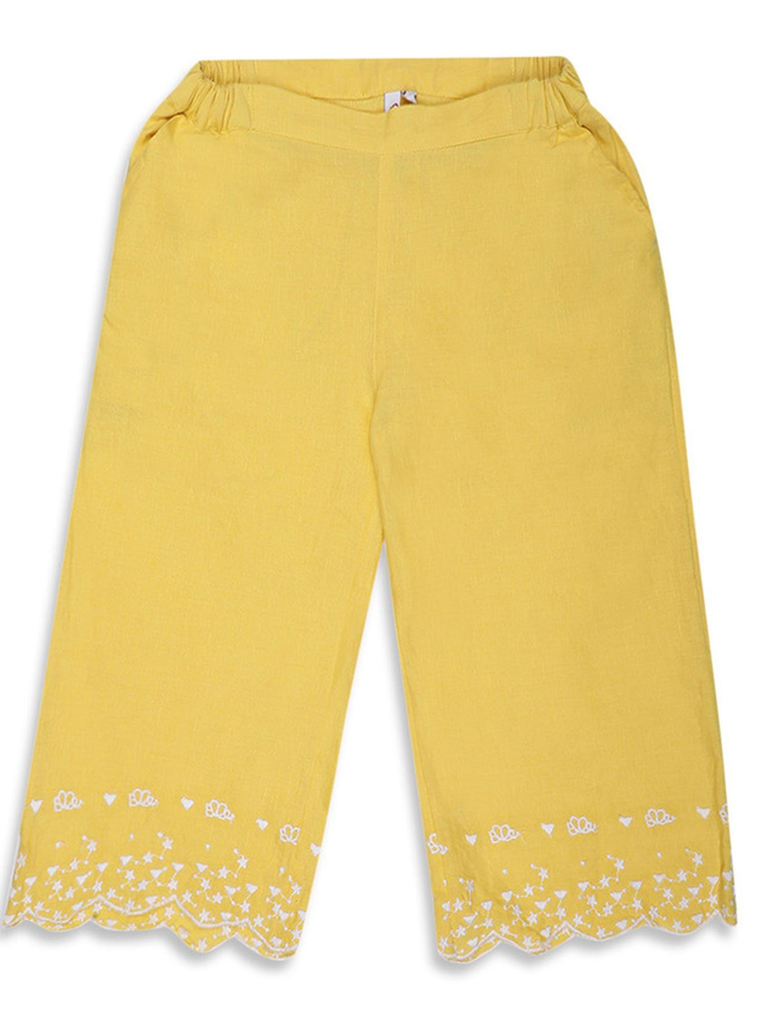 yellow solid trouser