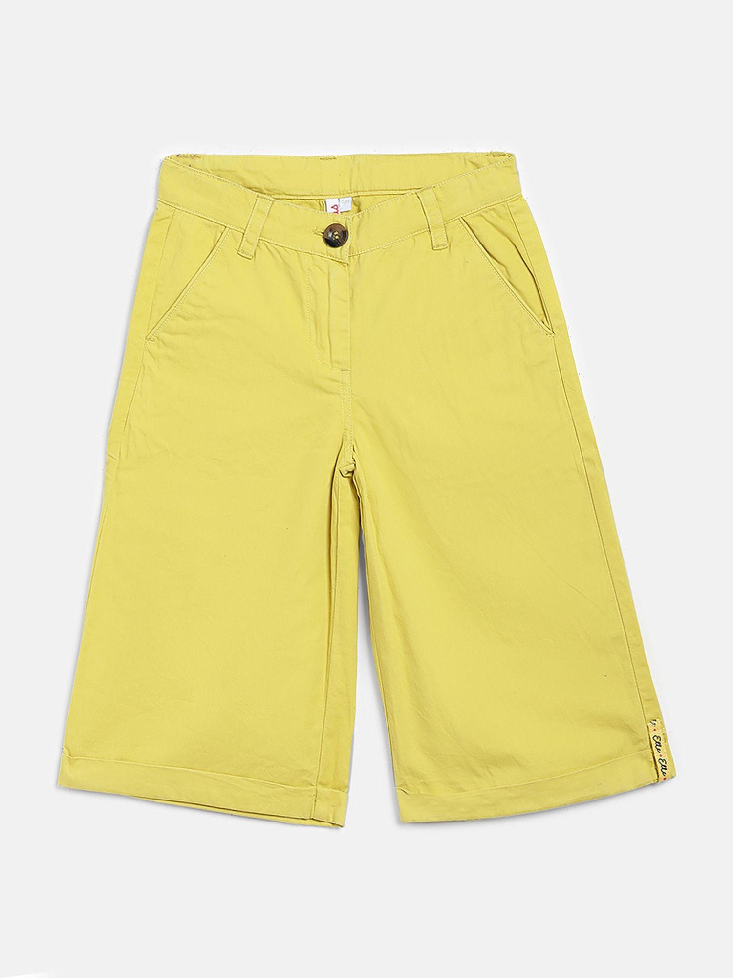 yellow solid trouser
