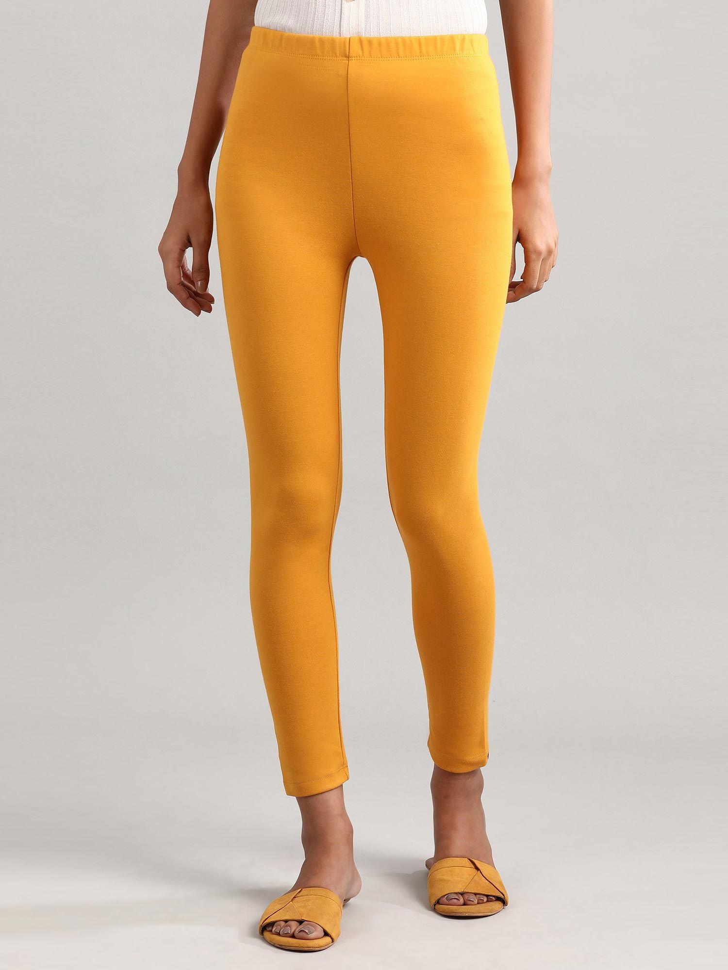 yellow solid winter tights