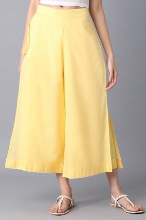 yellow straight culottes