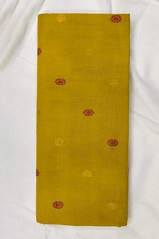 yellow striped handwoven saree