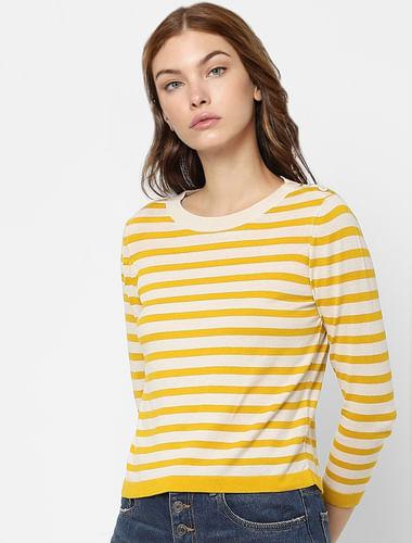 yellow striped top