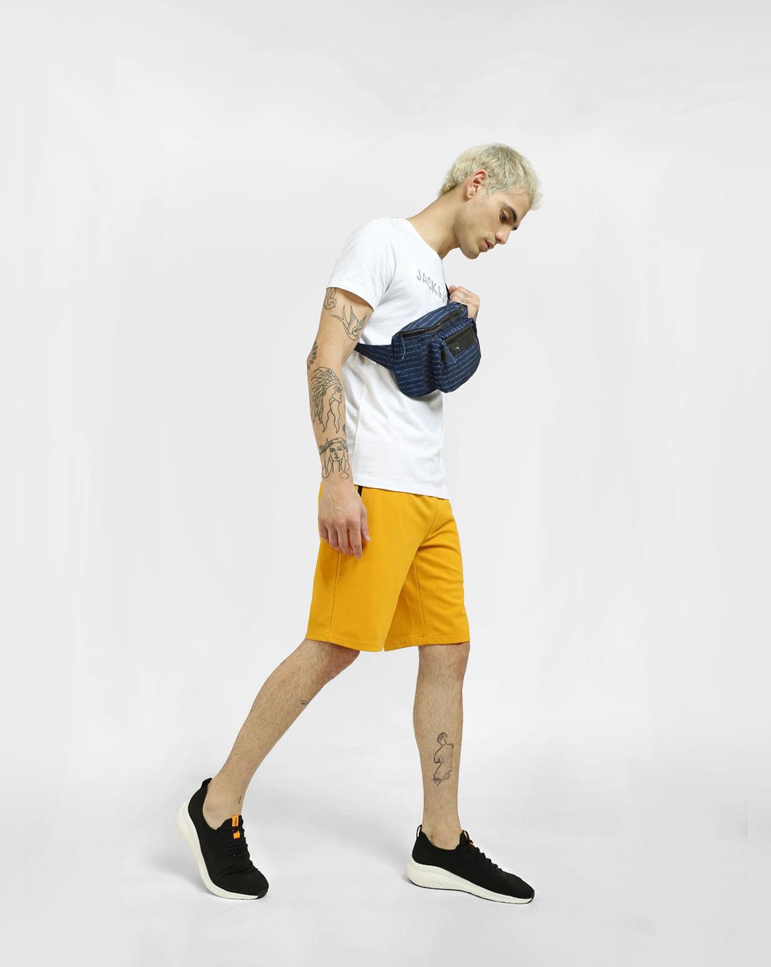 yellow sweatshorts