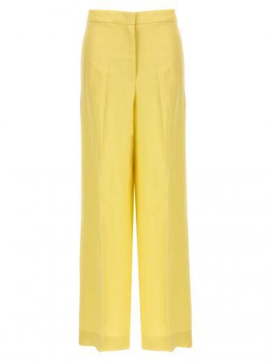 yellow tailored trousers